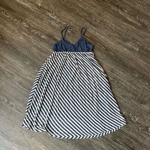 Splendid, baby doll, cotton dress, size small, blue, and gray